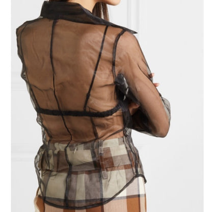 STAUD Hendrix Organza Shirt In Black - photo 8 of 12