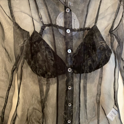 STAUD Hendrix Organza Shirt In Black - photo 9 of 12
