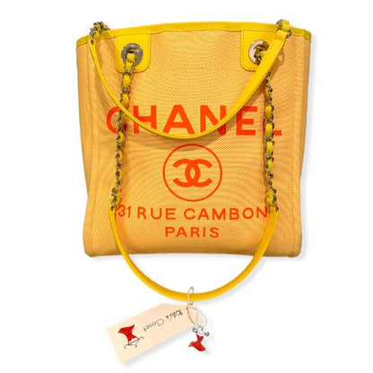 Chanel Yellow Canvas Deauville Tote Small - photo 2 of 14