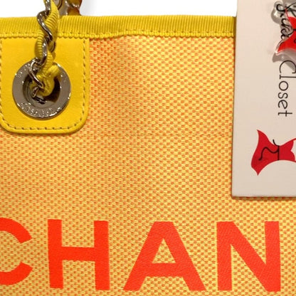 Chanel Yellow Canvas Deauville Tote Small - photo 7 of 14
