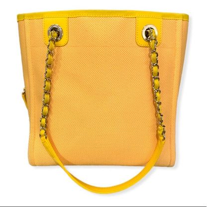 Chanel Yellow Canvas Deauville Tote Small - photo 9 of 14