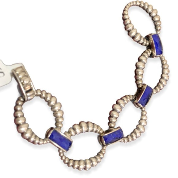 LAGOS Sterling Silver & Lapis Doublet Maya Link Bracelet