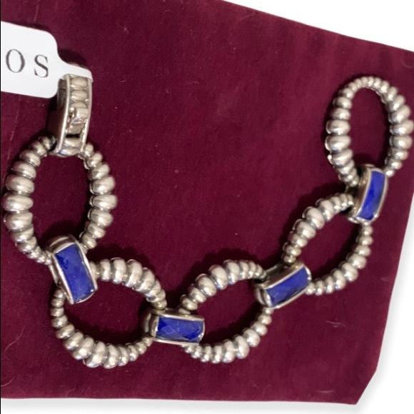 LAGOS Sterling Silver & Lapis Doublet Maya Link Bracelet