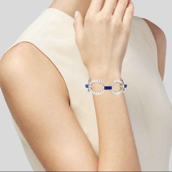 LAGOS Sterling Silver & Lapis Doublet Maya Link Bracelet