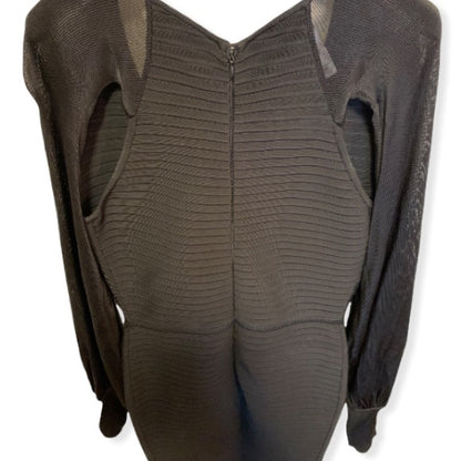 Hervé Léger Paris Bandage Mesh Cut-Out Long Sleeve Dress Small - photo 13 of 13
