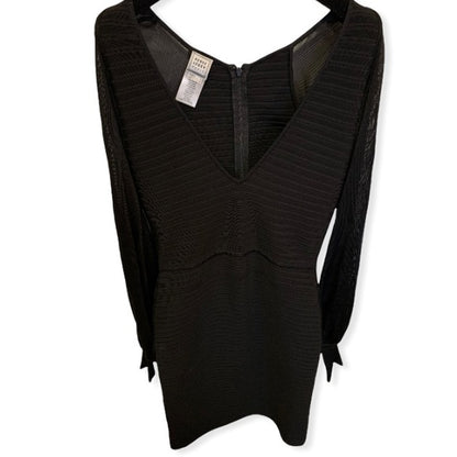 Hervé Léger Paris Bandage Mesh Cut-Out Long Sleeve Dress Small - photo 4 of 13