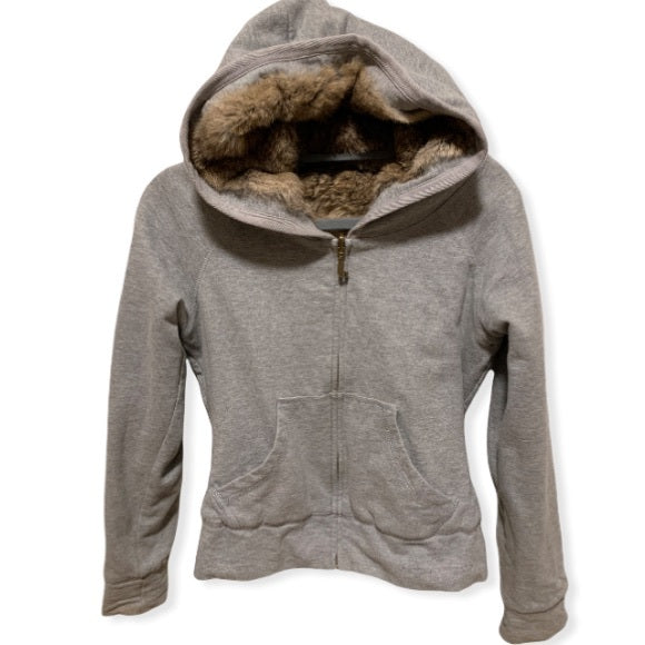 Vintage Juicy Couture Reversible Grey/ Real Rabbit Fur Hoodie