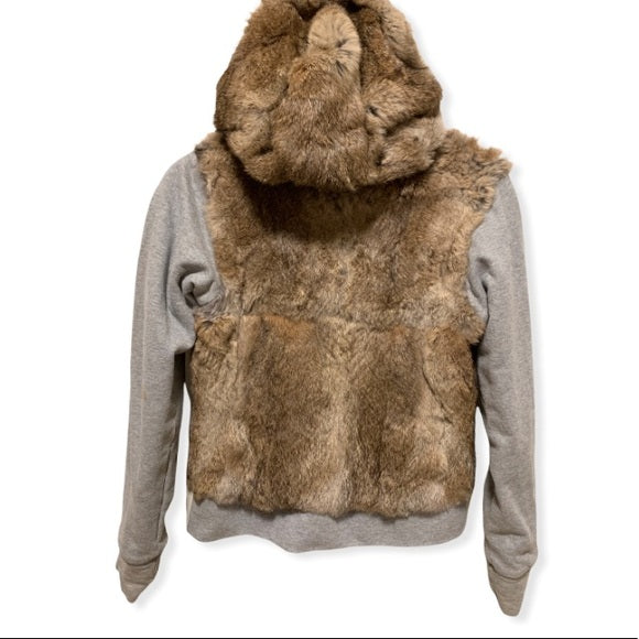 Vintage Juicy Couture Reversible Grey/ Real Rabbit Fur Hoodie