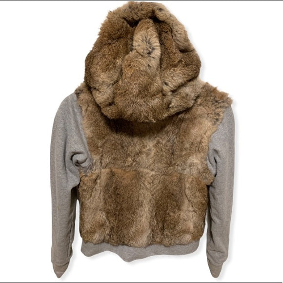 Vintage Juicy Couture Reversible Grey/ Real Rabbit Fur Hoodie