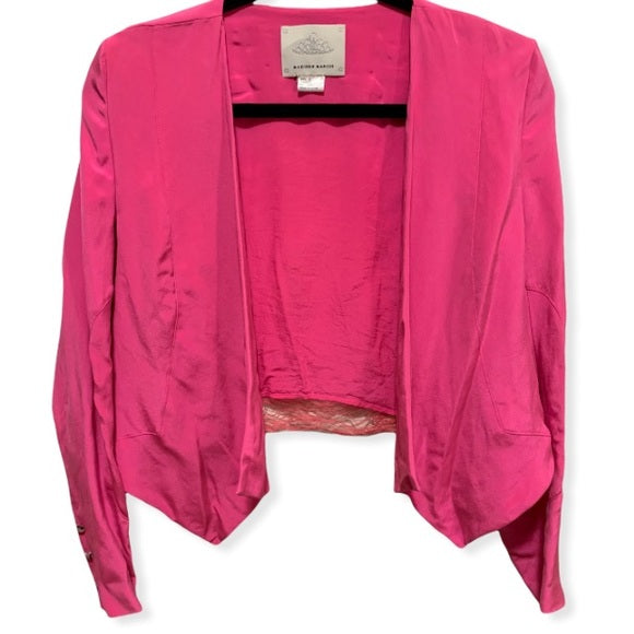 MADISON MARCUS 100% Silk Bright Pink Jacket Size: Small
