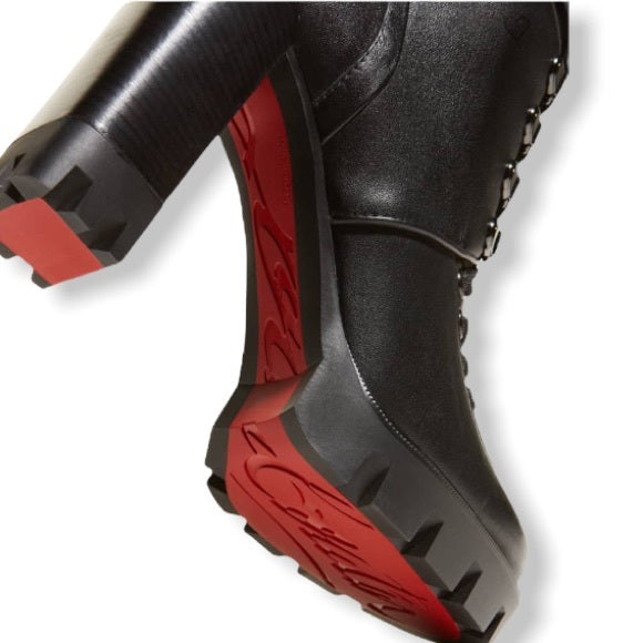 Christian Louboutin Macademia Calfskin Red Sole Biker Platform Booties