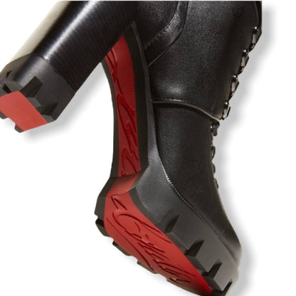 Christian Louboutin Macademia Calfskin Red Sole Biker Platform Booties