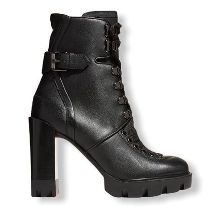 Christian Louboutin Macademia Calfskin Red Sole Biker Platform Booties