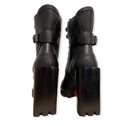 Christian Louboutin Macademia Calfskin Red Sole Biker Platform Booties