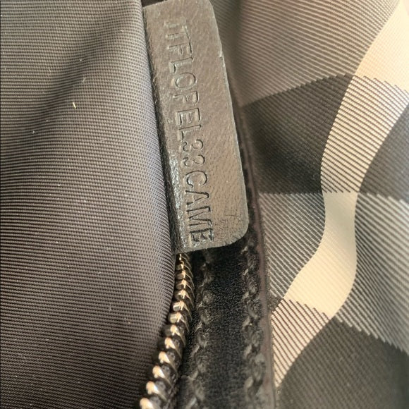 BURBERRY Nylon Beat Check Studded Medium Edenham Satchel Black
