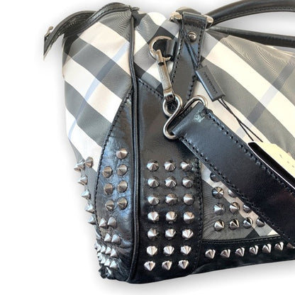 Burberry Nylon Beat Check Studded Medium Edenham Satchel Black - photo 14 of 14