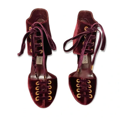 Jimmy Choo Velvet lace-up Tie Heels - main product photo
