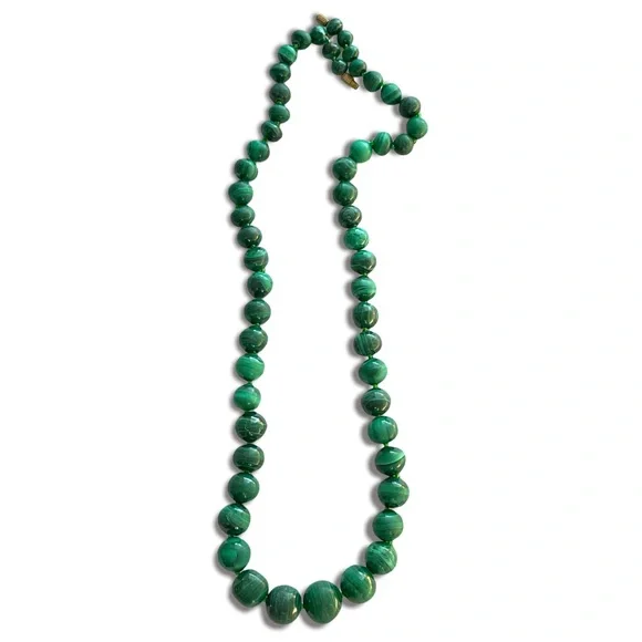 Malachite Graduated Circular Beaded Necklace